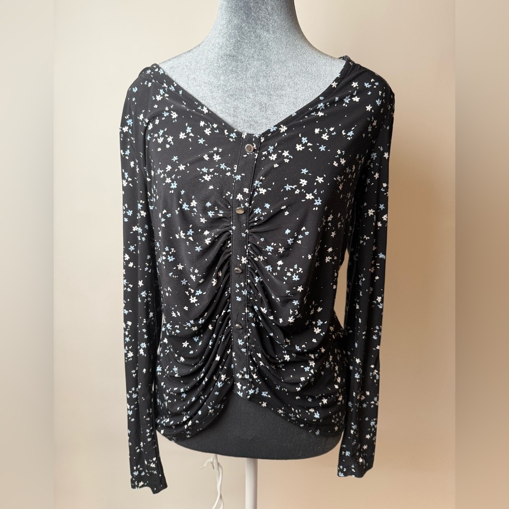 Love Tree Floral Ruched Women's Top